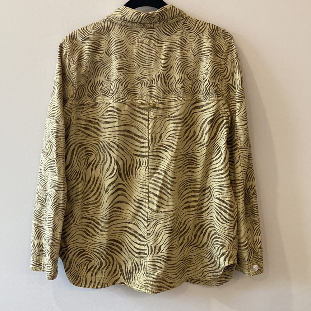 Anthropologie Pilcro Lightweight Zebra Striped Shirt Jacket 100% cotton Sz med - Picture 9 of 14
